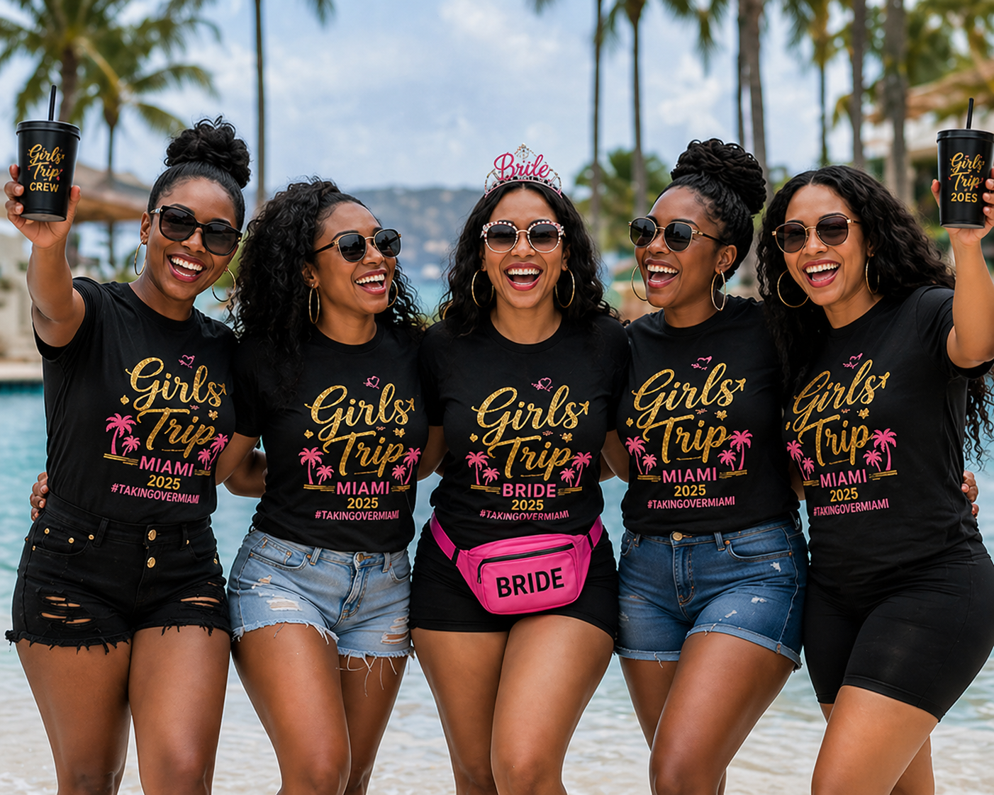 Girls Trip Custom T-shirts — full group styled photo
