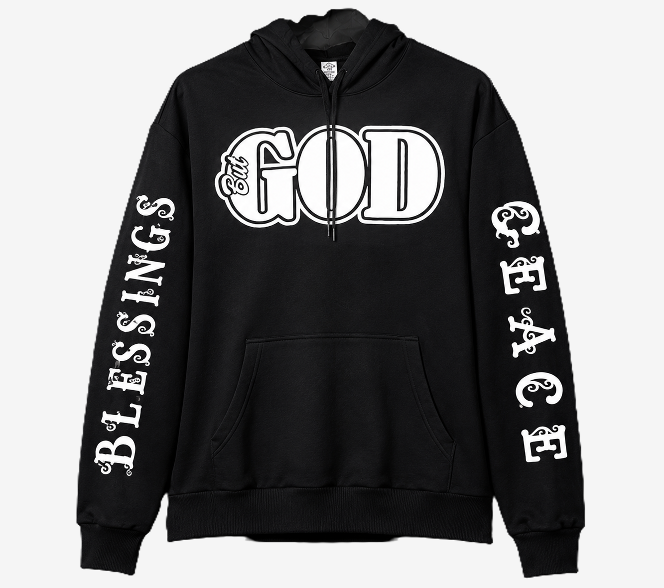 But God faith statement hoodie in black — Christian women's apparel