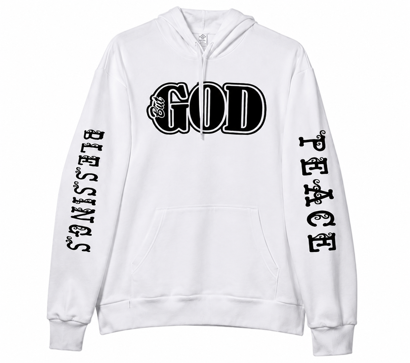 But God faith statement hoodie in white — Christian women's apparel