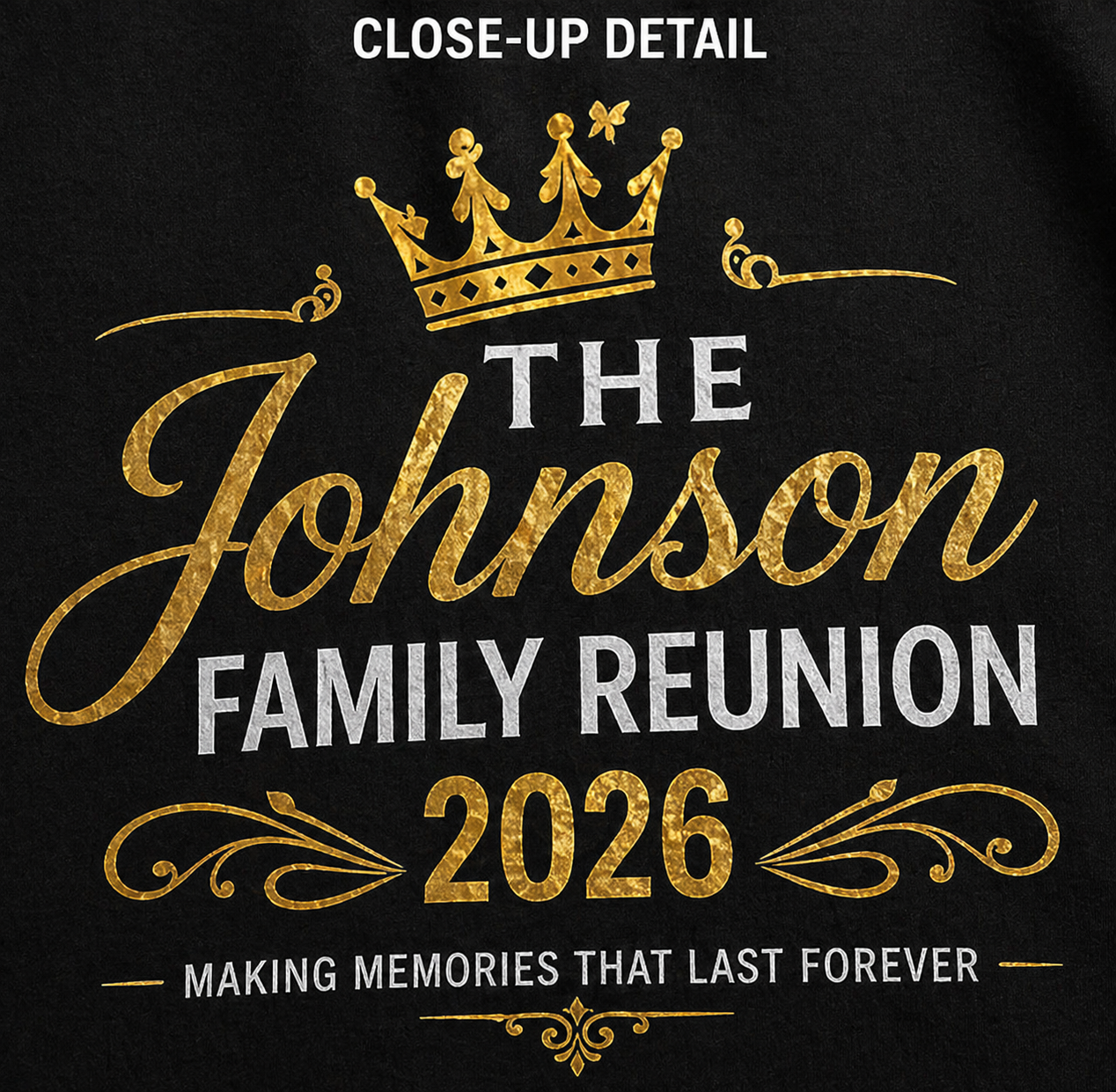 Custom Family Reunion T-shirts on extended family group