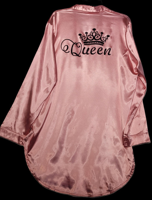 Queen Luxe Silk Lounge Shirt — Gifted and Glam Collection