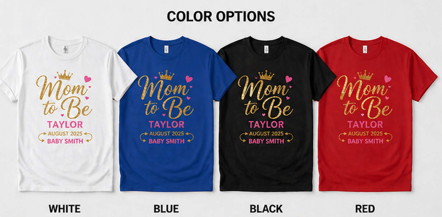Baby Shower Squad T-shirts — group photo
