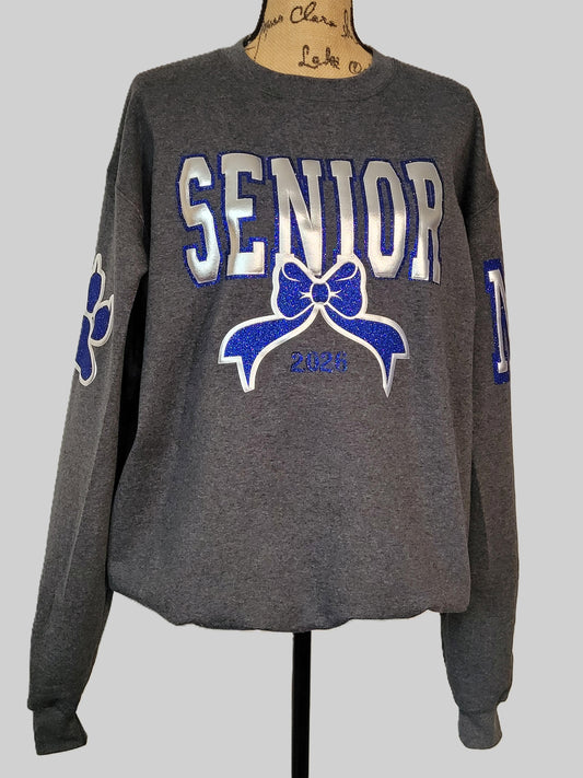 Gifted & Glam Custom Senior Sweatshirt — Class of 2026 Custom Senior 2026 Sweatshirt | Personalized Graduation Crewneck | Boutique Handmade Spirit Wear