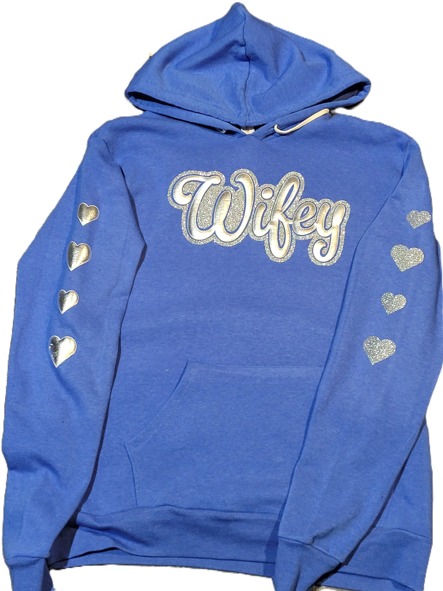 Wifey Luxe statement hoodie — flat lay