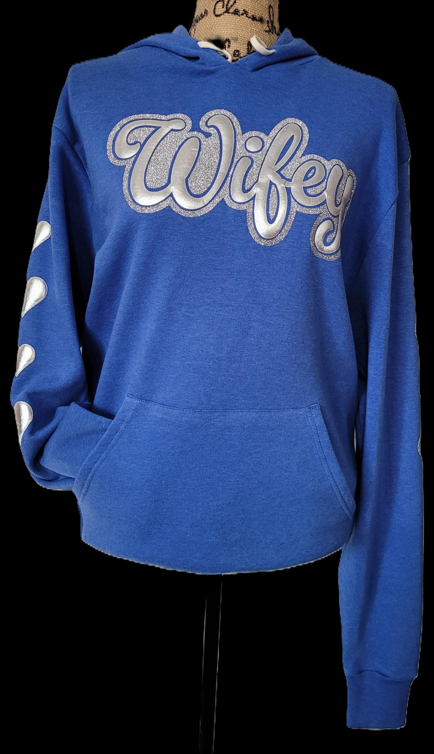 Wifey Luxe statement hoodie — bust shot